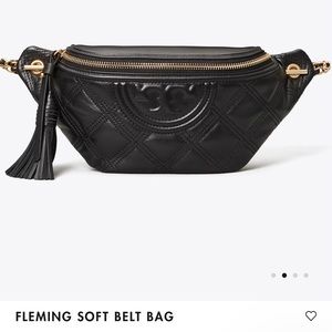 NWOT tory burch fleming belt bag fanny pack - black - hard to find/sold out